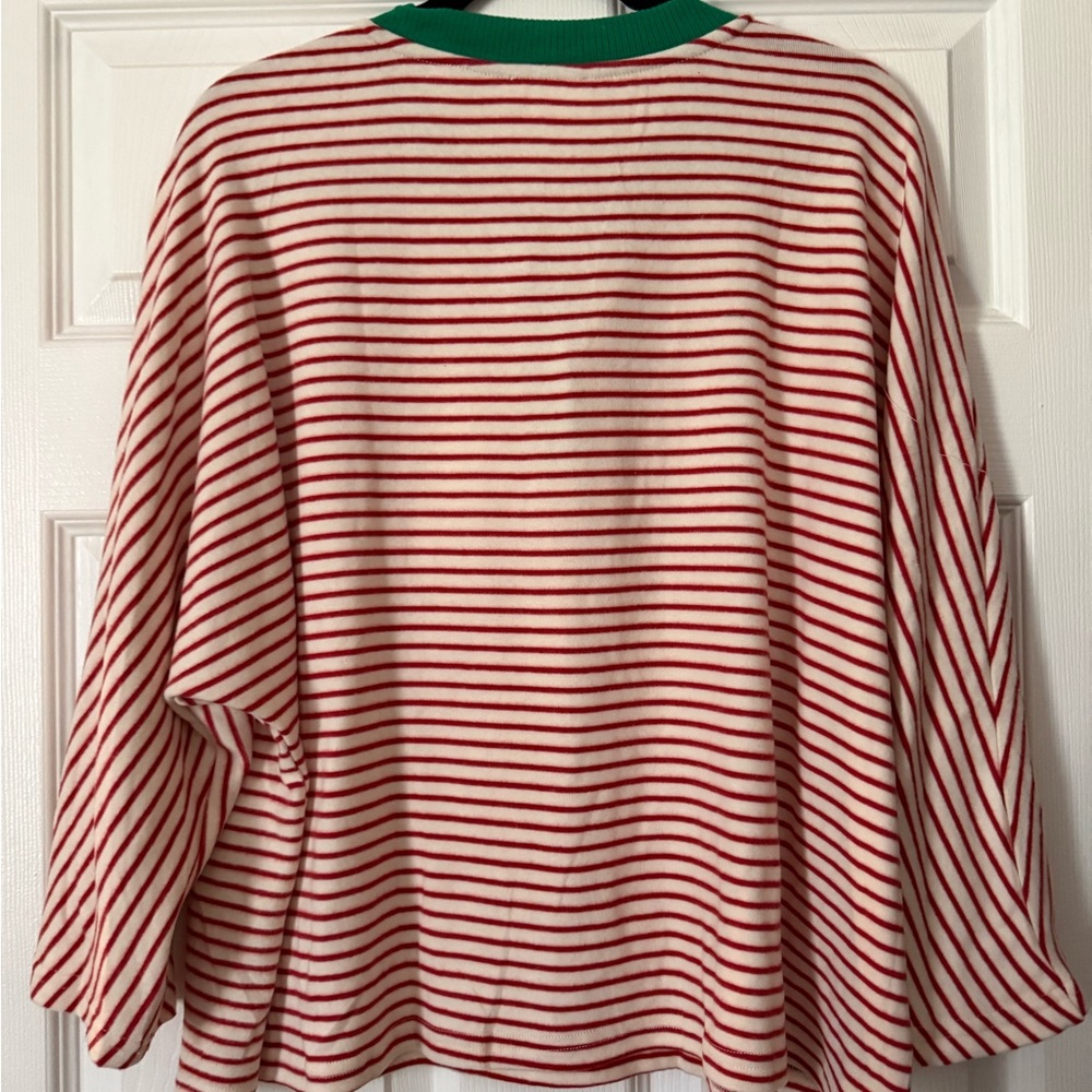 Striped Red and Cream Women's Top - Picture 4 of 7